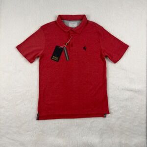 Rugby University Mens Liquid Cotton Polo Shirt Red Heather MR1851R06 Small NWT